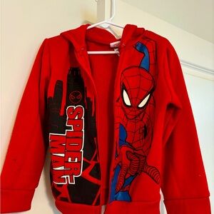 Spiderman Jacket Zip up hoodie size 5 Red